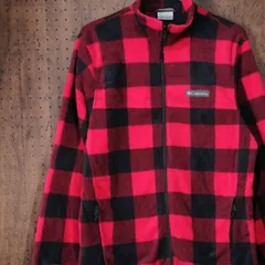 Columbia コロンビア　チェック柄　フリースジャケット　メンズS