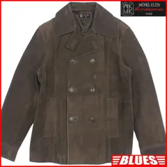 MICHEL KLEIN ミッシェルクラン Pコート M 本革 46 メンズ 茶 スエード レザーコート_サイズM一覧←SEULB屋着古← HH9898