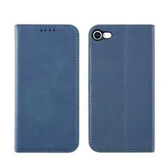 【新着商品】iphoneSEケース カード収納 iphoneSE2ケース iphoneSE3ケース カバー ケース アイフォン マグネット ベルトなし 手帳型ケース PUレザー ﾌﾞﾙｰ SE3 SE2 iPhone(SE第2・第3世代)/8/7 HanaRo