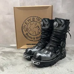 ⭐️極美品⭐️　NEW ROCK ニューロック　メタルプレート　ワークブーツ　黒 ⭐️極美品⭐️ NEW ROCK ニューロック レースアップブーツ