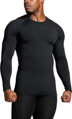 【テスラ】 長袖 メンズ 裏起毛 コンプレッションウェア 吸湿速乾・軽量保温・伸縮性 秋 冬 ランニング スポーツインナー 黒 XL