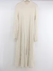 ◇ OPAQUE.CLIP ハイネック リブニット 長袖 膝下丈 ワンピース サイズ40/L ベージュ系 レディース E  【1304050006111】