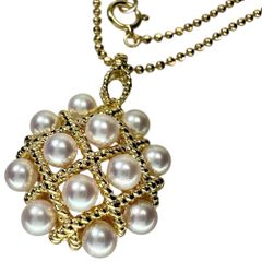 アコヤ真珠3.8mm ネックレス K18ゴールド 18金  9.9g 45cm レディース 【中古】【真子質店】【NN】