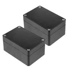 新品 OSALADI 2個 ABS プラスチック黒防水ジャンクション ボックス プロ(pro) outdoor 分電盤 鍵 プラスチック ボックス 電子 ケーブルボックス プランター シェル