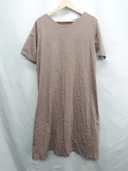 ◇ ⊂ BEAUTY&YOUTH ビューティ&ユース UNITED ARROWS コットン100% 半袖 膝丈 ワンピース サイズM ブラウン レディース E  【1409100012200】