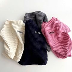 ワッフルロングTシャツ 犬服 ペット服 韓国犬服 小型犬服 インナー ペットウェア