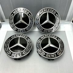 中古品 メルセデスベンツ 純正ホイール用 センターキャップ MERCEDES BENZ 4個セット シルバー  ホイールキャップ 3066913 中古