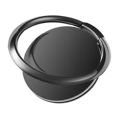 新品 Whatif スマホリング ホールドリング 指輪リング 薄型 スタンド機能 落下防止 車載ホルダー 360回転 iPhone/Android各種対応 (ブラック)のサムネイル