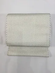 八寸なごや帯/未使用品/正絹/西陣/白×紫/反物/美品/未仕立て/10337のサムネイル