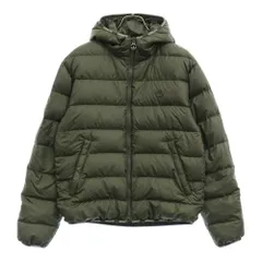 adidas (アディダス) LW ダウンジップスルーパファージャケット リバーシブル ナイロン ロゴプリント カーキ GE1300