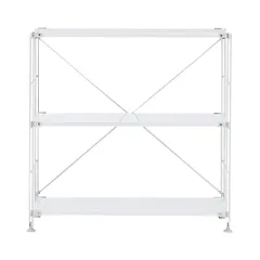 無印良品 スチールユニットシェルフ・スチール棚セット・ワイド・小・ライトグレー 幅86×奥行41×高さ83cm 02999117