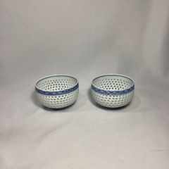 中古】 大正ロマン 脚黒 市松模様 氷コップ 美品！ 当時物？ 2個