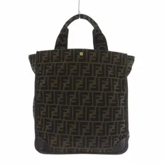 フェンディ FENDI ハンドバッグ トート ナイロン ズッカ柄 総柄 折りたたみ式 茶色 ブラウン /XZ ■GY11のサムネイル