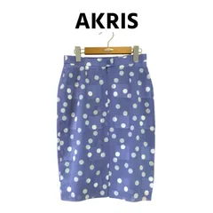 【新品 タグ付き】 AKRIS アクリス ドット スカート ブルー スウェーデン製のサムネイル