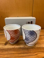 『九谷焼いわたや 』ペアフリーカップ・小紋吉田屋雀 K7-1068 九谷焼いわたや 』ペアフリーカップ・小紋吉田屋雀 K7-1068