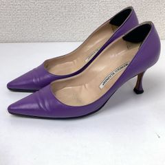 マノロブラニク　パンプス　ポインテッドトゥ　パープル