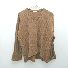 ◇ ITEMS URBAN RESEARCH Vネック リブ 薄手 長袖 ニット サイズFree ブラウン レディース E  【1308160033678】
