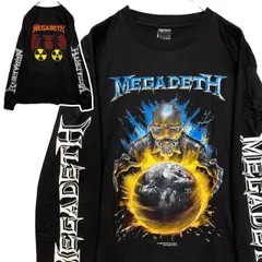 メガデス MEGADETH 白 長袖 Tシャツ ロンT バンド ロングスリーブ デザイン 袖 両面 プリント 派手 奇抜 古着 ビンテージ vintage ロック メタル ヒップホップ ラッパー アーティスト 7部袖 D  2500 p20/