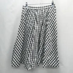 ◇ IENA イエナ チェック柄 ひざ丈 フレア スカート サイズ36 ブラック系 レディース E  【1407020066563】