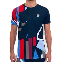 【メール便発送】BIDI BADU(ビディバドゥ) 2024 FA メンズ NEW YORK 全米オープン ゲームシャツ M1620034-DBLRDBLDブルー×RD×ブルー(24y8mテニス用ゲームウェア)(320519514)