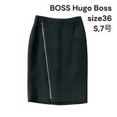 ◇美品 ボス ヒューゴ ボス BOSS Hugo Boss スカート 膝丈 タイト 黒 36、S、7号 レディース S5T088のサムネイル