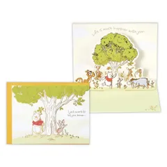 【メール便】くまのプーさん グリーティングカード 多目的 立体カード DNプー 箔線仲間たち ディズニー 日本ホールマーク お礼 お祝い キャラクター メッセージカード グッズ 