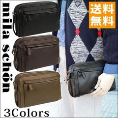 セカンドバッグ メンズ 本革 日本製 ミラ・ショーン　mila schon メンズWファスナーセカンドバッグ/カノーヴァ/295232
