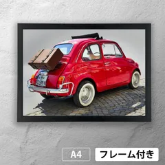 フィアット（FIAT）　500　ミニカー　フォトポスターA4　マット　その17　【フレーム付】《MT》のサムネイル