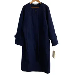 未使用 Mila Owen ミラオーウェン 袖ボリュームノーカラーコクーンコート 09WFC185106 サイズ1 ネイビー レディース 古着 中古 USED