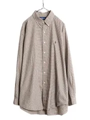 【お得なクーポン配布中!】 90s ラルフローレン ガンクラブ チェック 長袖 ボタンダウン シャツ メンズ XL / 90年代 オールド ポロ コットン ワンポイント 長袖シャツ