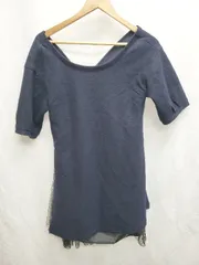 ◇ ⊂ MERCURYDUO バックリボン　チュールドッキング 半袖 ミニ ワンピース サイズF ネイビー レディース P  【1410230001200】