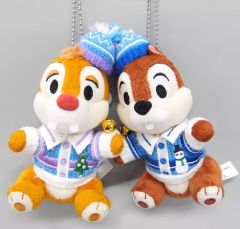 [중고] 봉제 인형 칩 & 데일 (디즈니 크리스마스 스토리) 봉제 인형 배지 세트 [디즈니 크리스마스 2018] 도쿄 디즈니 랜드 한정