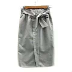 ロペピクニック ROPE Picnic タイトスカート ミモレ丈 リボン 38 グレー /MS11