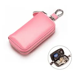 ☆ ピンク ☆ 本革キーケース キーホルダー keyhcl9301 キーケース スマートキー カード スマートキーケース スマートキーカバー キーホルダー スマート キー ケース 本革 レザー メンズ レディース カード2枚 コンパクト おしゃれ シンプル