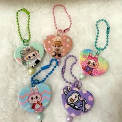 ハート型　キーホルダー 　5個セット　カラフル　可愛い