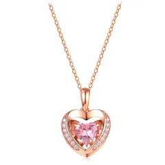 【数量限定】925 シルバー お正月、クリスマス 金属アレルギー対応 5Aジルコニア プレゼント ペンダント 女性 レディース「ハートビート」踊るハート ネックレス （ぜひ動画ご覧） bird] (ピンクゴールド) [Free