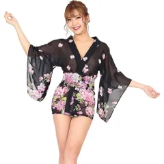 クリアストーン Clearstone コスプレ 和装 SecretLily キモノガウン レディース フリーサイズ ブラック[secretlily-kimonogown]