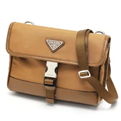 プラダ / PRADA　Re-Nylon サフィアーノレザー スマートフォンケース / フォン ホルダー　2ZH108　ナイロン/レザー　キャメル(ブラウン系) 【中古】 商品番号 S-157822