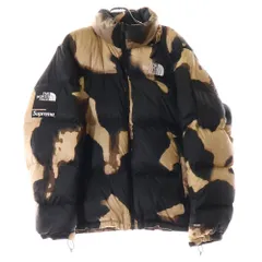SUPREME (シュプリーム) 21AW ×THE NORTH FACE Bleached Denim Print Nuptse Jacket ND52100I ノースフェイス ブリーチデニムプリントヌプシダウンジャケット ブラック/ブラウンのサムネイル
