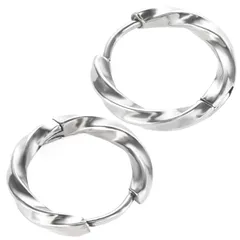【迅速発送】SEIYA INTERNATIONAL ピアス メンズ フープピアス リングピアス ツイスト ステンレス 18G 両耳 ２個セット