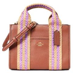 コーチ バッグ COACH ぺブルレザー ストロー ミニ スミス ロゴ 2WAY クロスボディ ショルダー ハンドバッグ レッドウッドマルチ CBG91