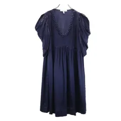 シーバイクロエ シルク100％ ワンピース USA2 ネイビー×ブルー×ホワイト SEE BY CHLOE レディース 【中古】  【230610】