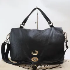 ZANELLATO 黒 ポスティーナ　シボ革　2wayレザー ショルダーバッグ ZANELLATO ザネラート 2WAYショルダーバッグ ポスティーナ