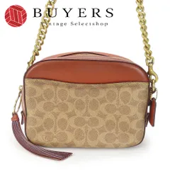 【中古】 コーチ ショルダーバッグ カメラバッグ 31208 シグネチャー レザー PVC ブラウン系 ゴールド金具 普段使い 斜め掛け カジュアル レディース 女性 COACH