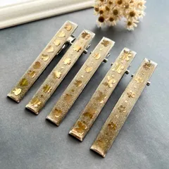 メタリックガーデン ヘアクリップ  うさぎ フラワー 蝶 ハート 桜 ゴールド ラメ 輝き ハンドメイド