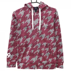 【新品】パーリーゲイツ ジップパーカー 白×ピンク 千鳥柄 後ろ裾ロゴ レディース 0(S) ゴルフウェア PEARLY GATES