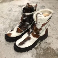 定価161700円 新品 国内正規 DSQUARED2 ハラコ 裏ボア ジップ レザー ブーツ S82AB0097 ディースクエアード 43 63989A1のサムネイル