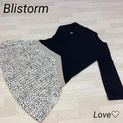 Blistorm 長袖ワンピース クルーネック ダルメシアン柄 切替 s0