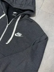 Nike(ナイキ） ヴィンテージ チャコールグレー バイカラー フード付き ジップアップパーカー XL