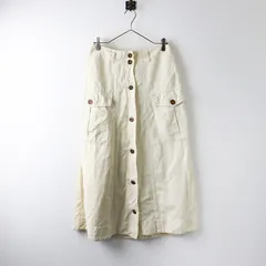 エムエイチエル マーガレットハウエル MHL. MARGARET HOWELL HIGHTWISTED COTTON LINEN スカート 2/キナリ【2400014093933】